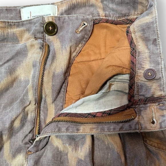 By Anthropologie Tamarind Linen Tapered Jogger Animal Giraffe Print Trouser SZ 2 - Picture 8 of 16